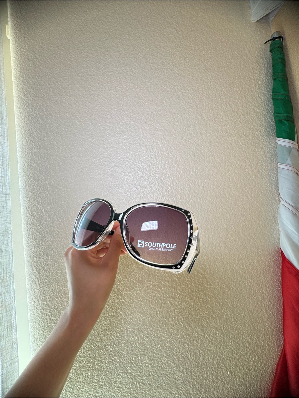 Southpole Women's Black Studded Frame Sunglasses with Gradient Lenses